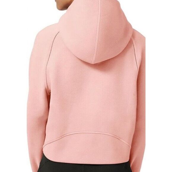 LASLULU Women's Size Small Pink 1/2 Zip Pocketed Cropped Hoodie - Picture 14 of 15